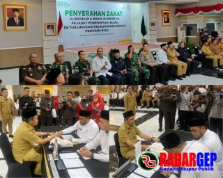 Asisten Pembinaan Kejaksaan Tinggi Riau Hadiri Kegiatan Penyerahan Zakat Gubernur Riau dan Wakil Gubernur Riau
